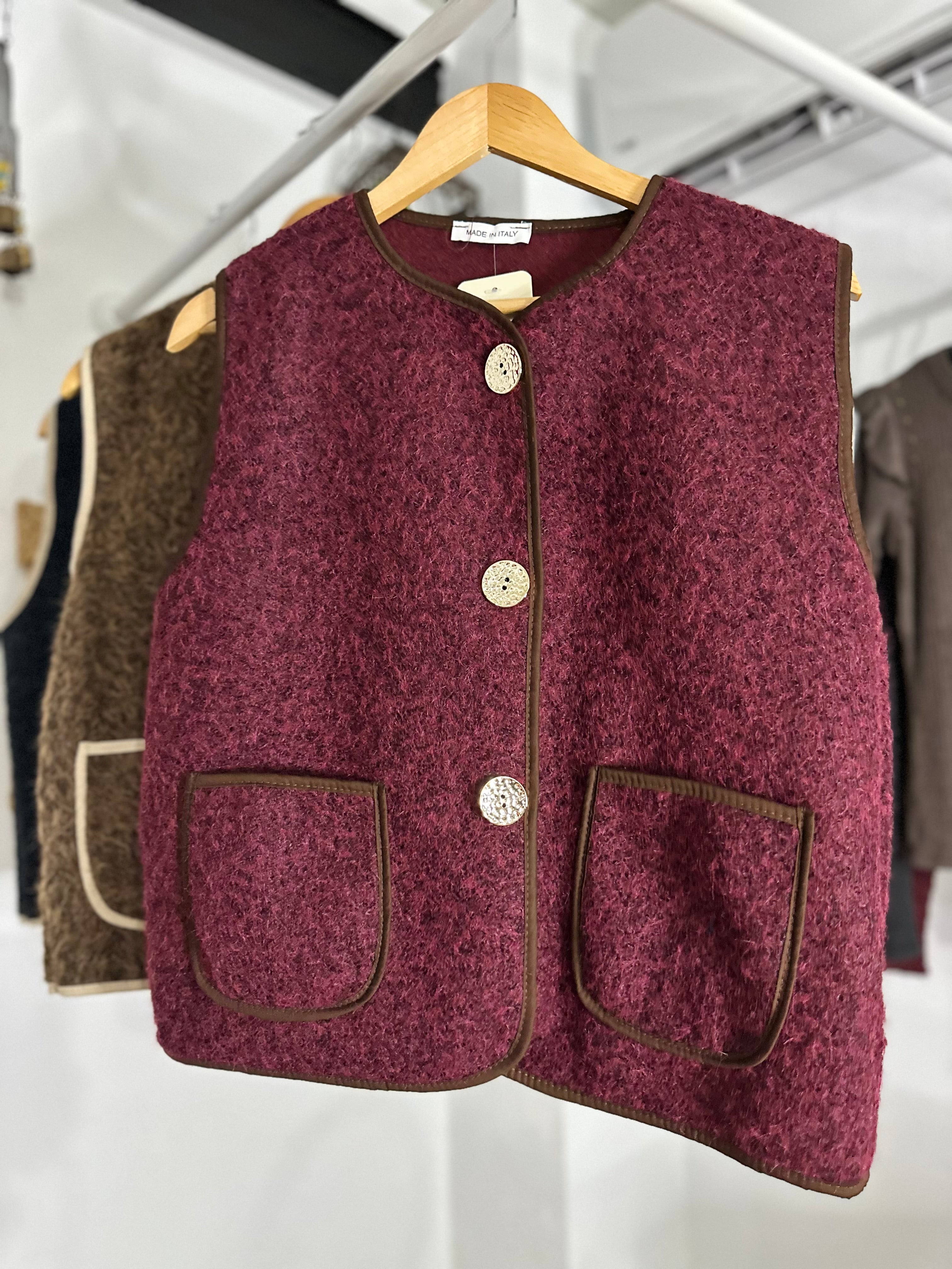 CHALECO BORREGUITO BURDEOS