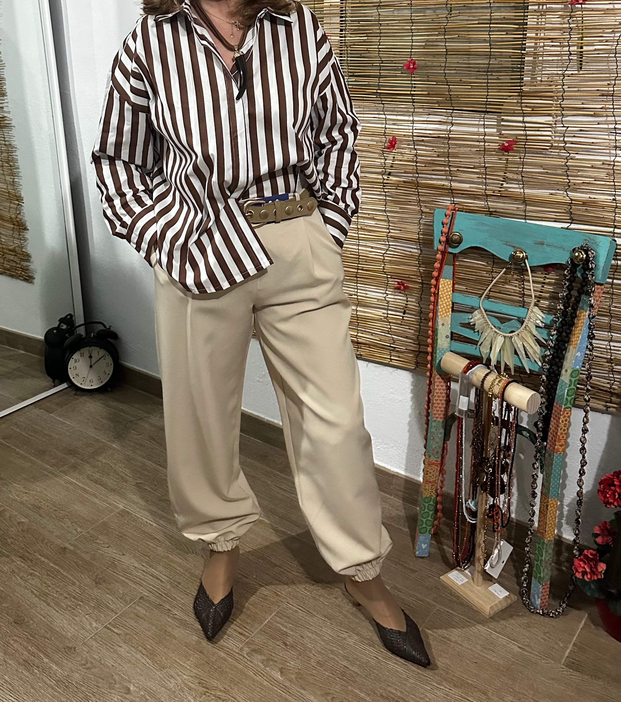 Camisa rayas chocolate
