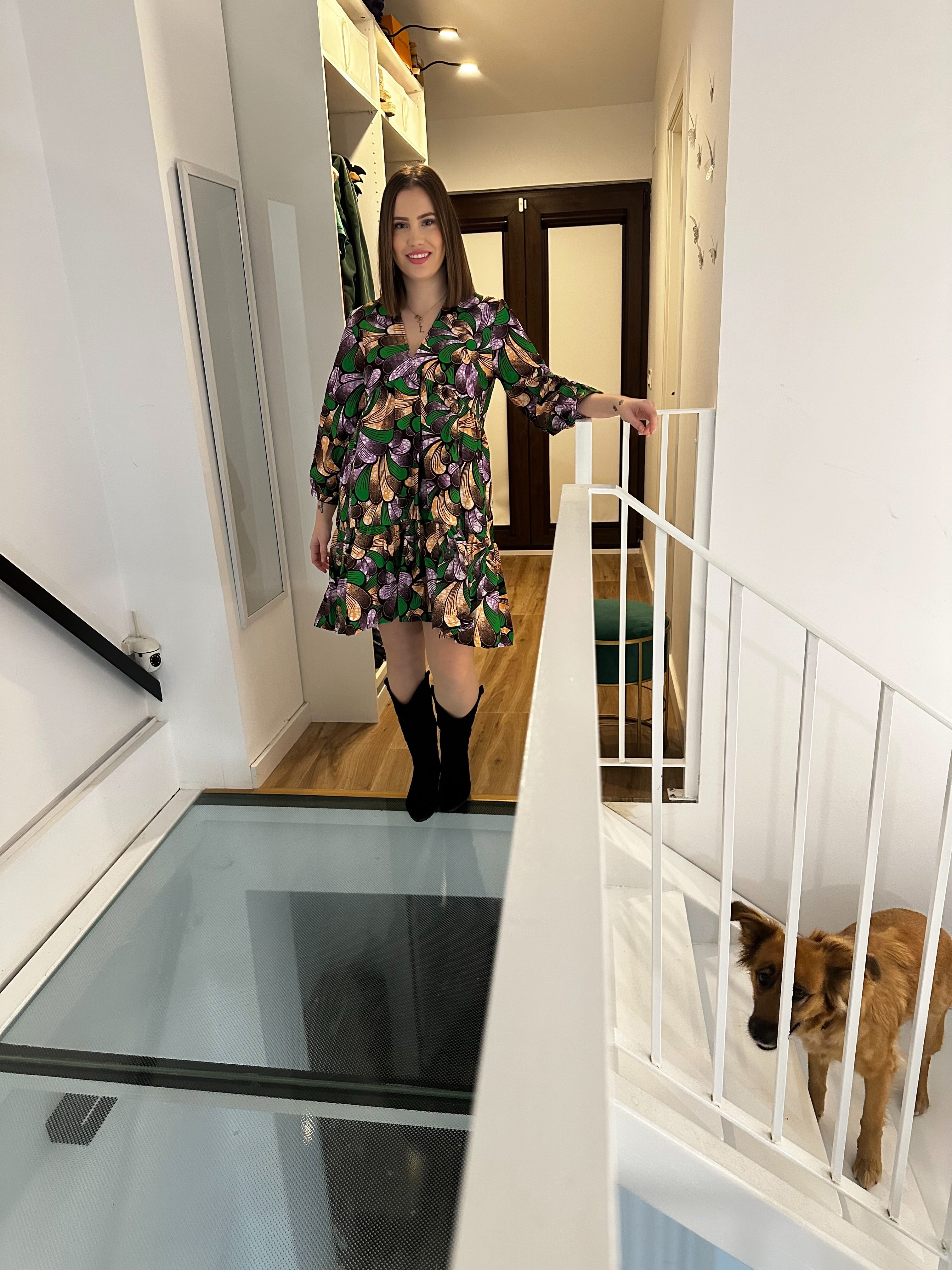 Vestido estampado fluido