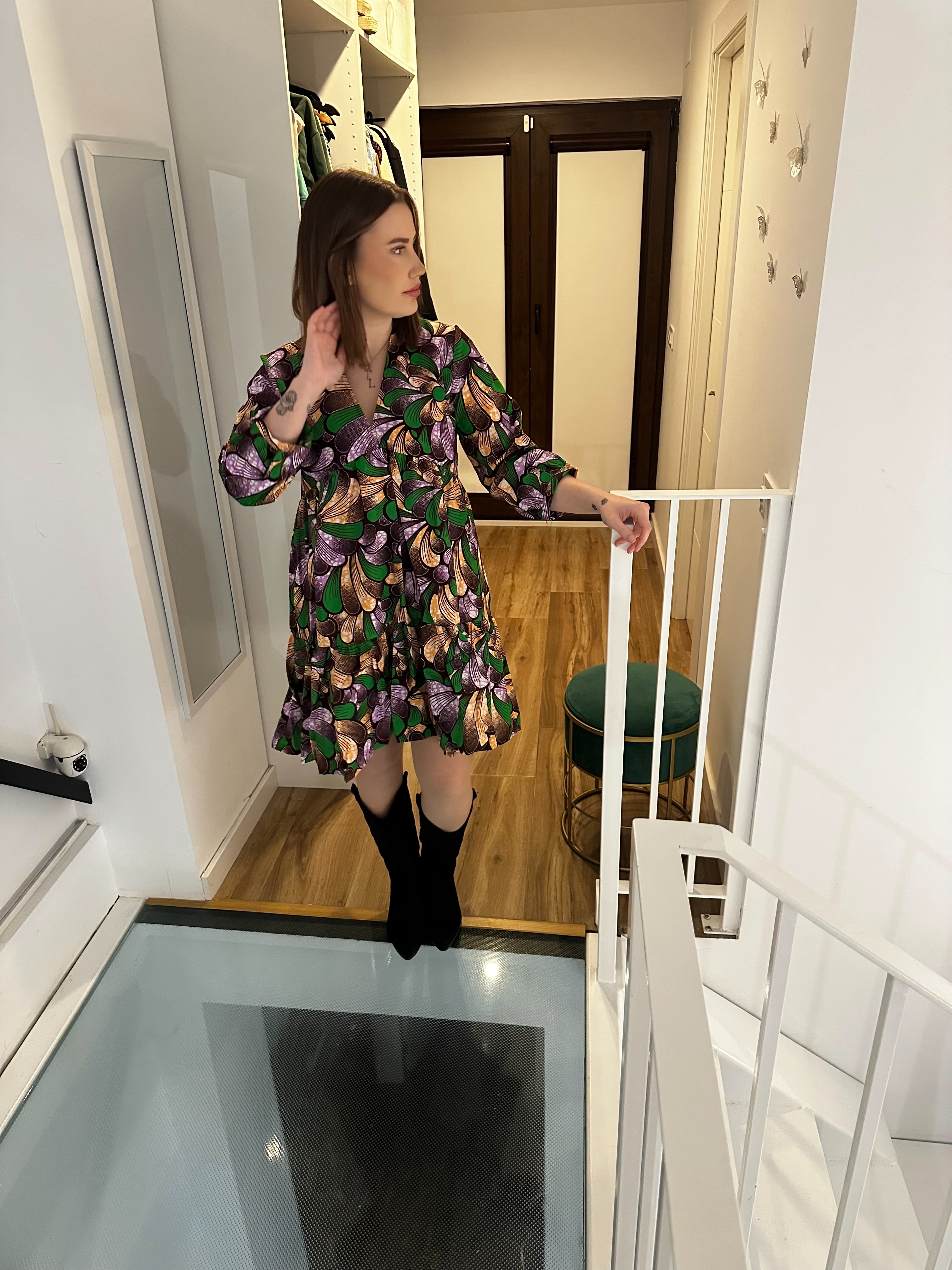 Vestido estampado fluido