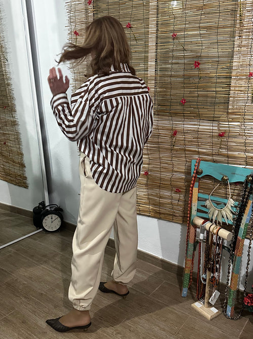 Camisa rayas chocolate
