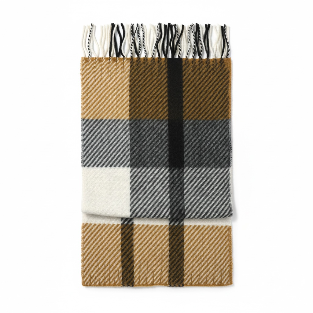 Bufanda mostaza con camel