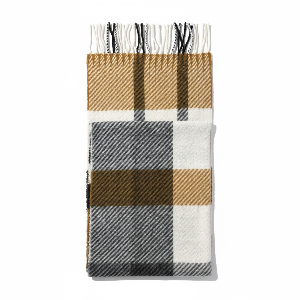 Bufanda mostaza con camel