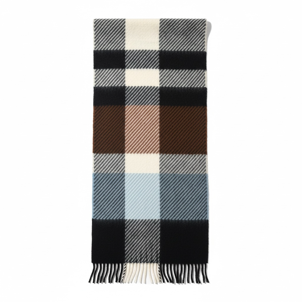 Bufanda azul y choco