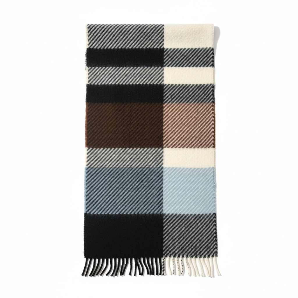 Bufanda azul y choco