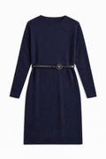 Vestido azul marino con cinturón