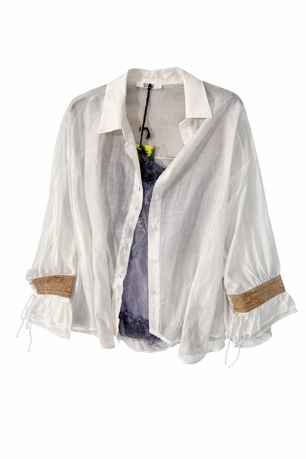 Blusa vaporosa con mangas brillo