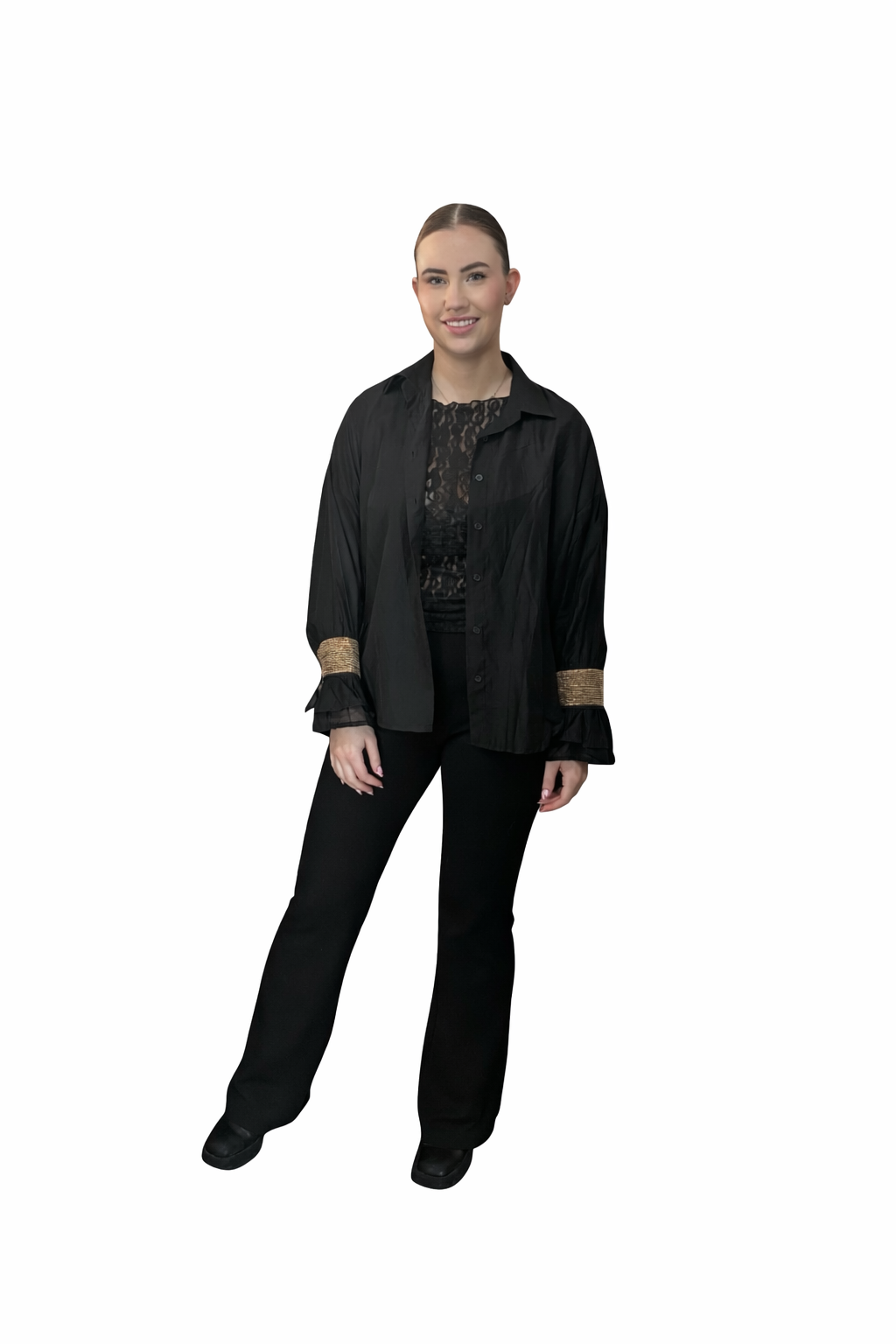 Blusa vaporosa con mangas brillo