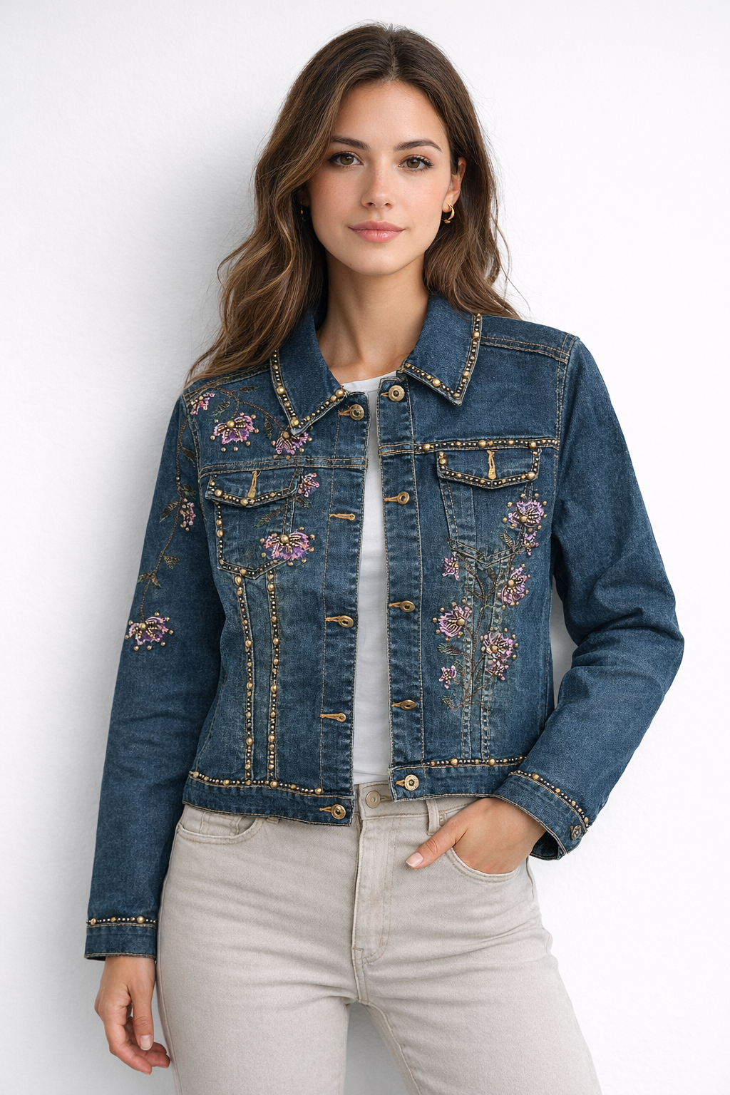 Chaqueta vaquera bordada