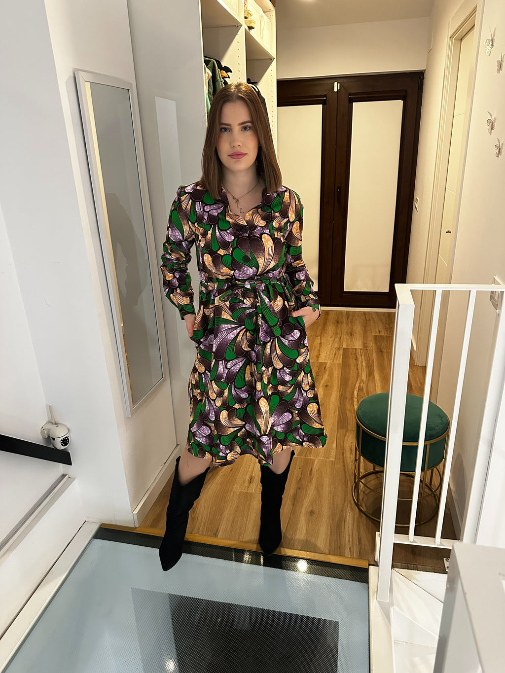 Vestido camisero estampado