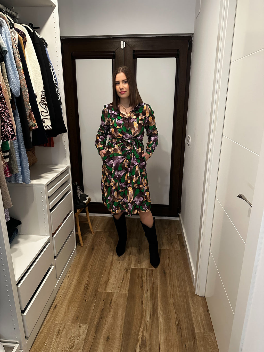 Vestido camisero estampado