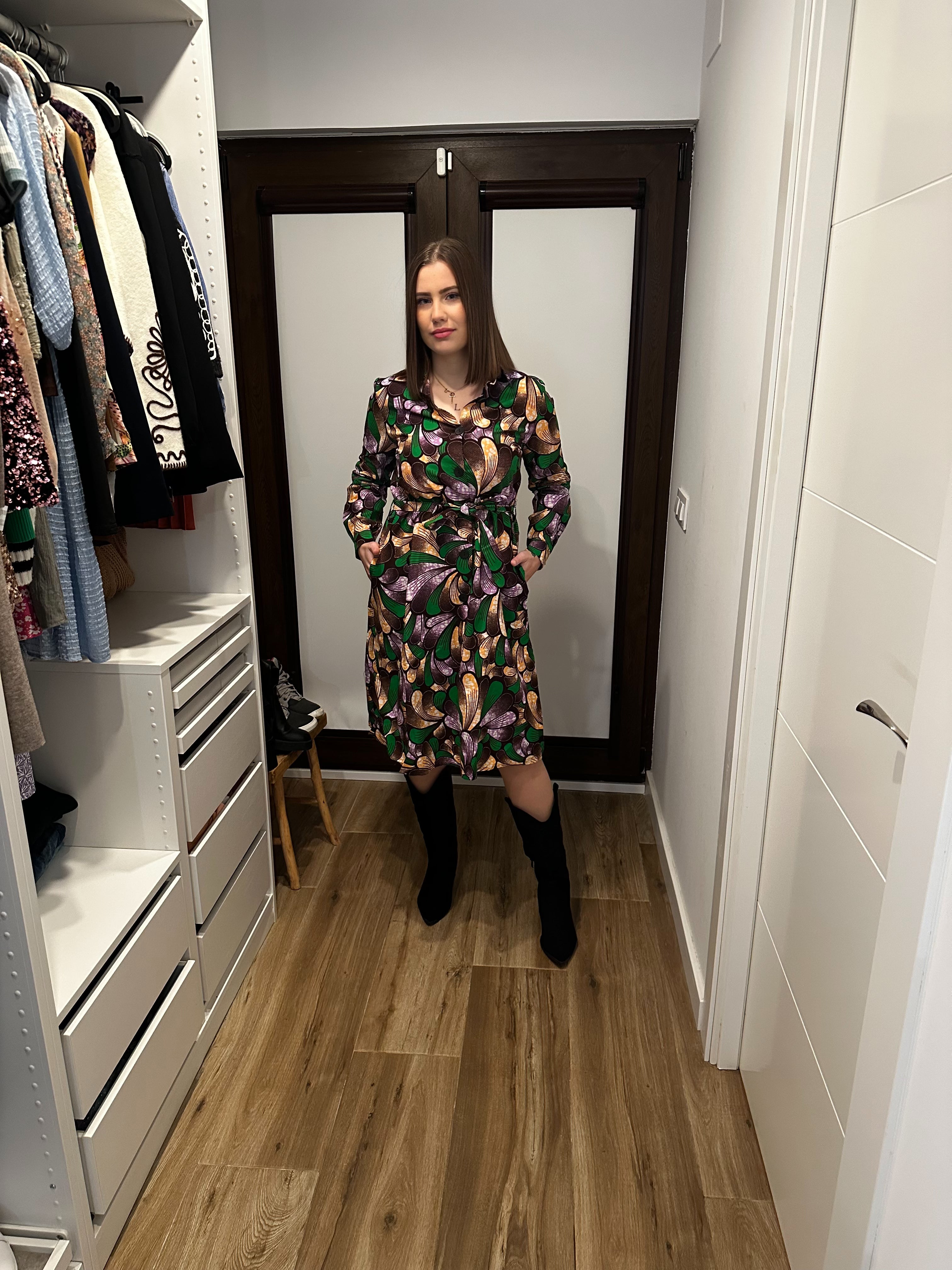 Vestido camisero estampado