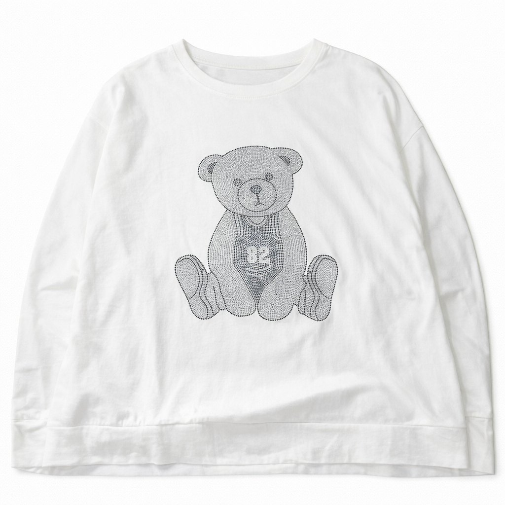Camiseta manga larga osito con strass