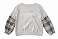 Sudadera mangas cuadros