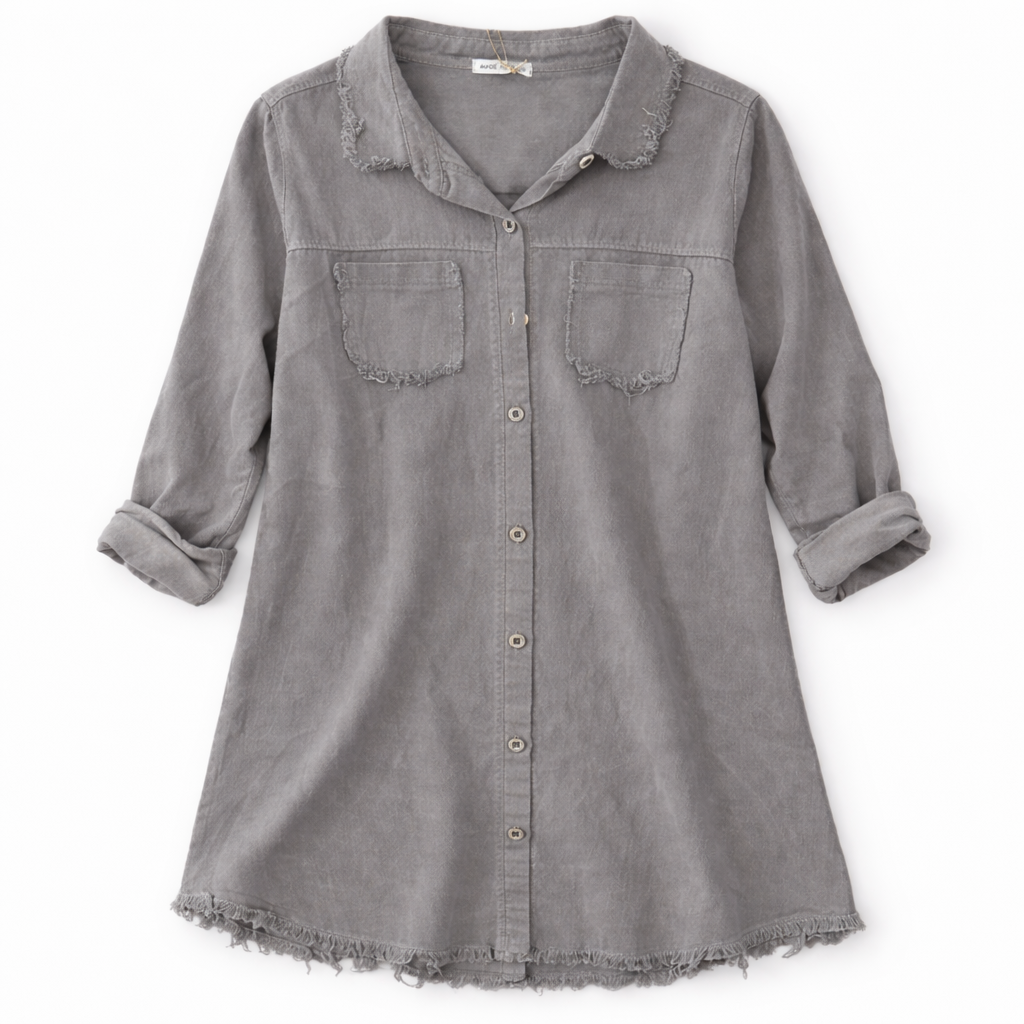 Vestido camisero tela vaquera