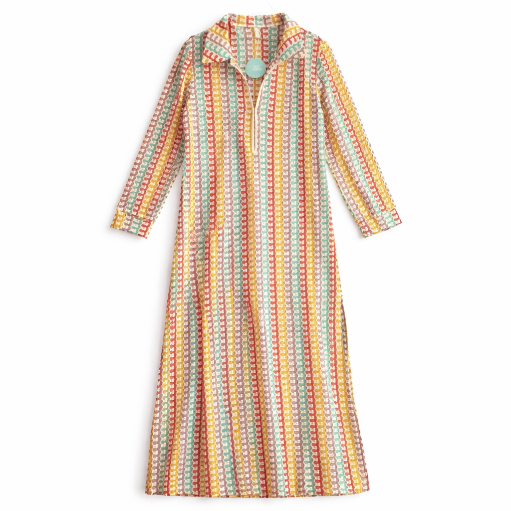 Vestido crochet multicolor