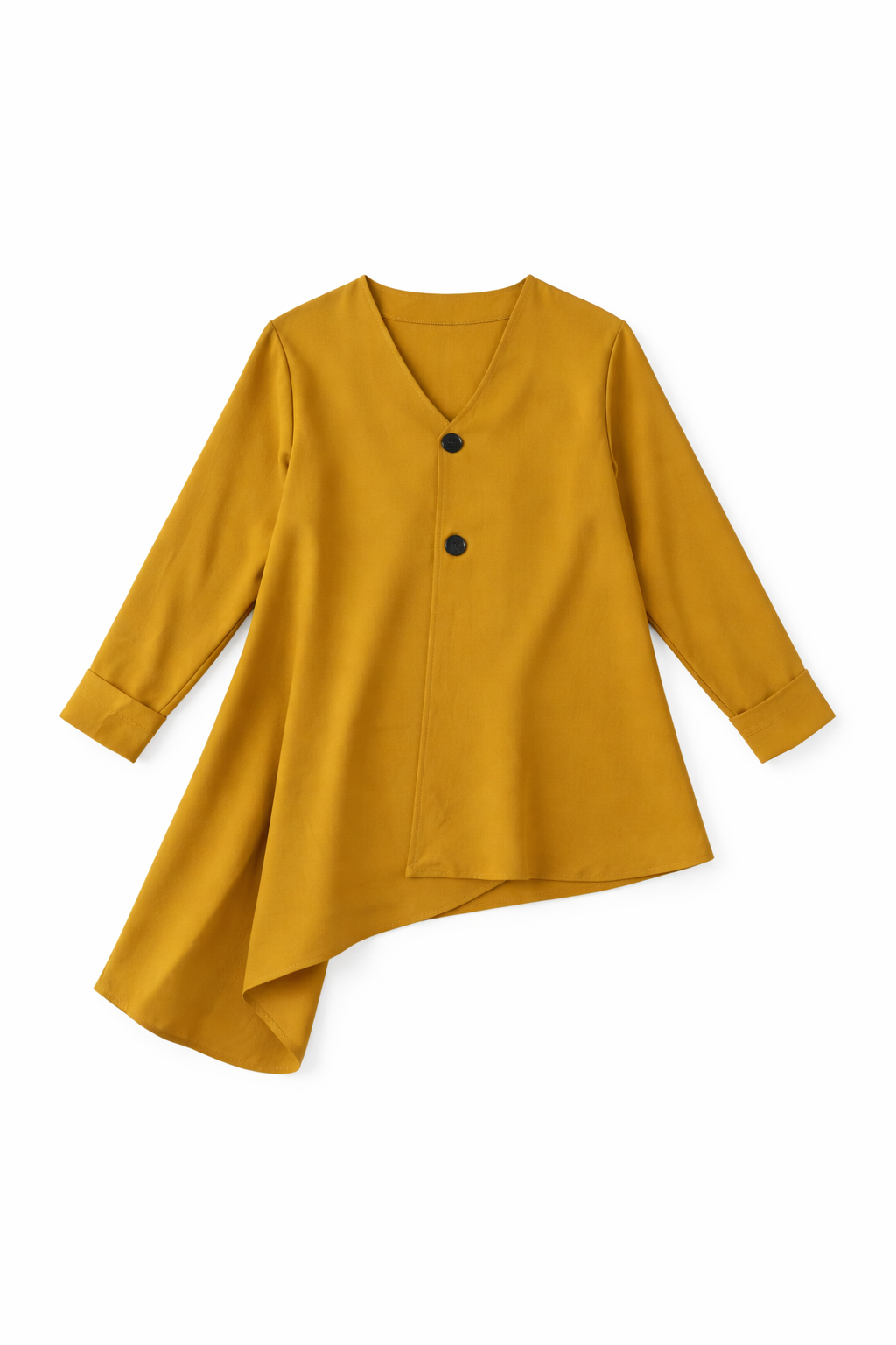 Camisa asimétrica color mostaza