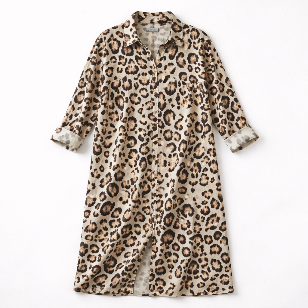 Vestido camisero leopardo