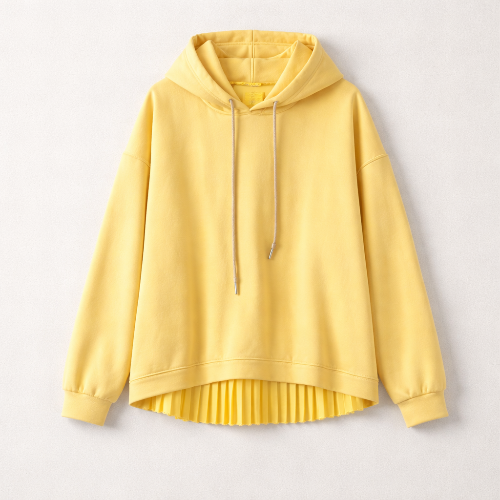 Sudadera amarilla plisada
