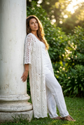 Chaqueta/vestido con botones crochet