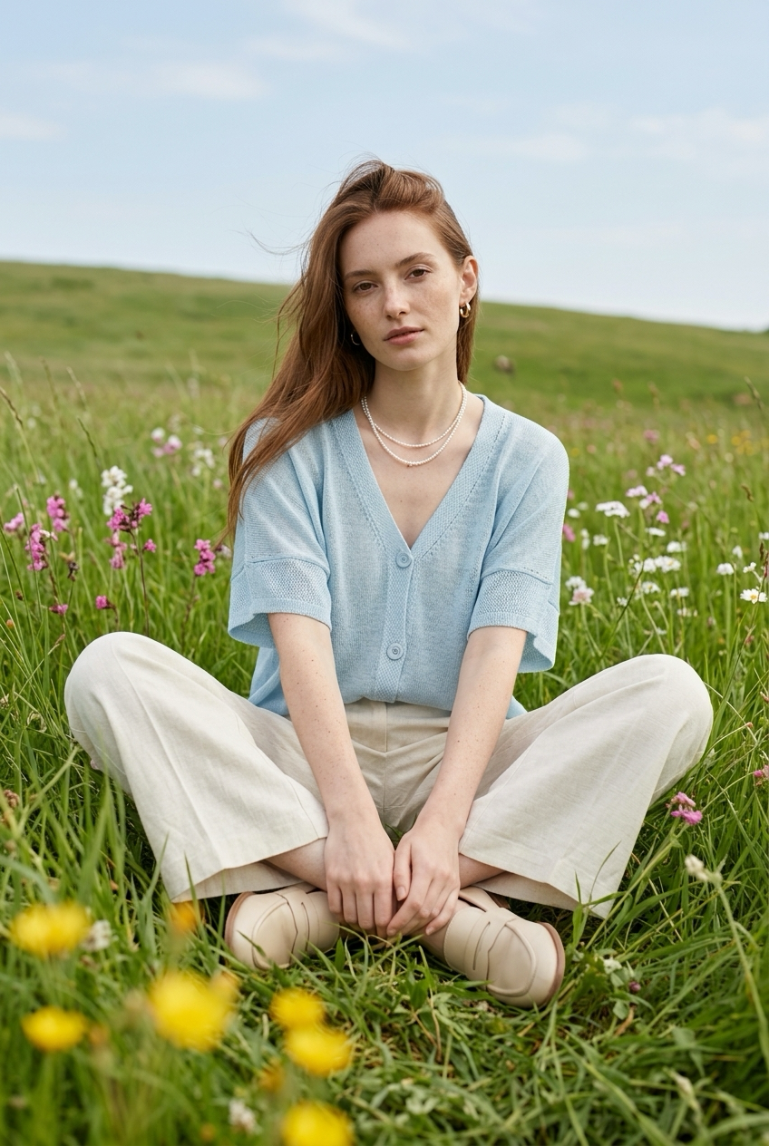 Chaqueta azul punto primavera