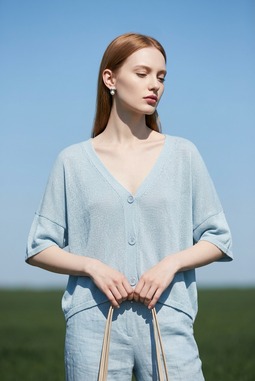 Chaqueta azul punto primavera