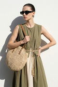 Bolso rafia redondo