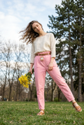 Pantalón baggy rosa