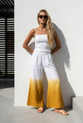 Pantalón degrade mostaza lino
