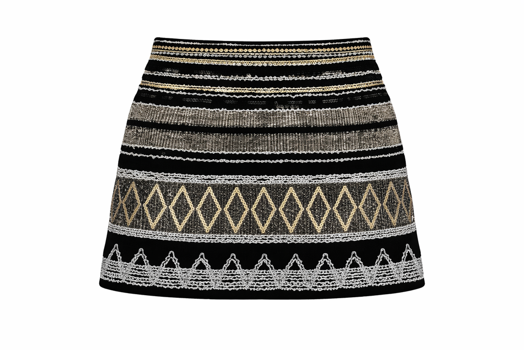 Falda bordada geo
