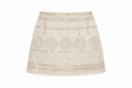 Falda bordada crema