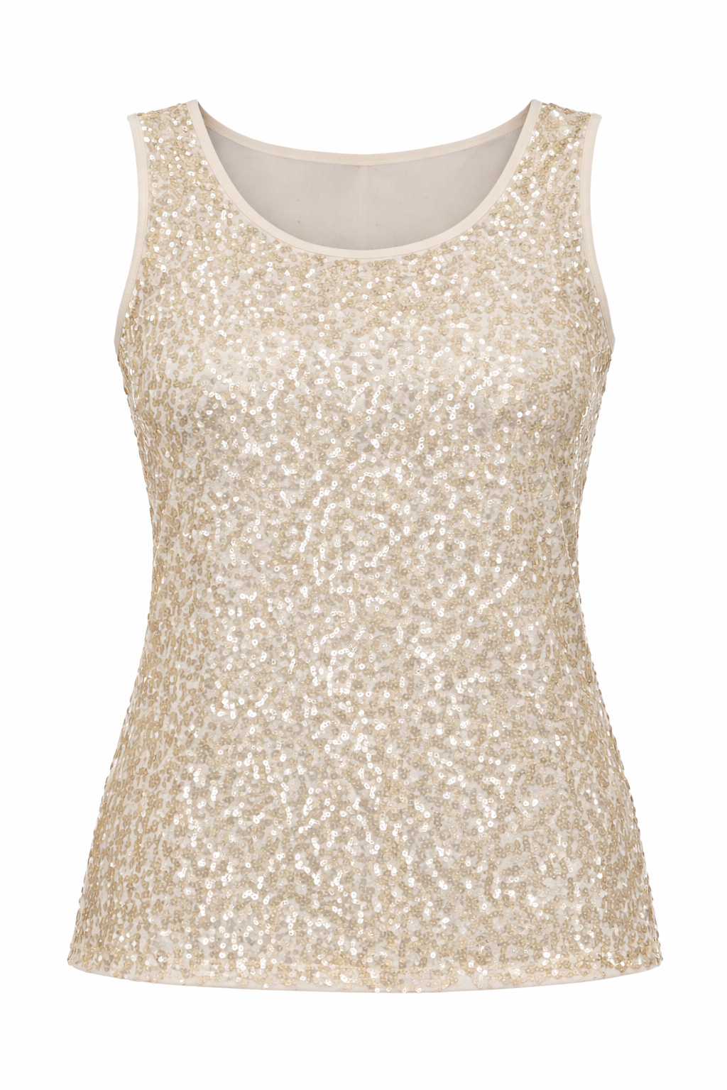 Top lentejuelas crema