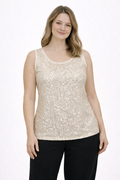 Top lentejuelas crema