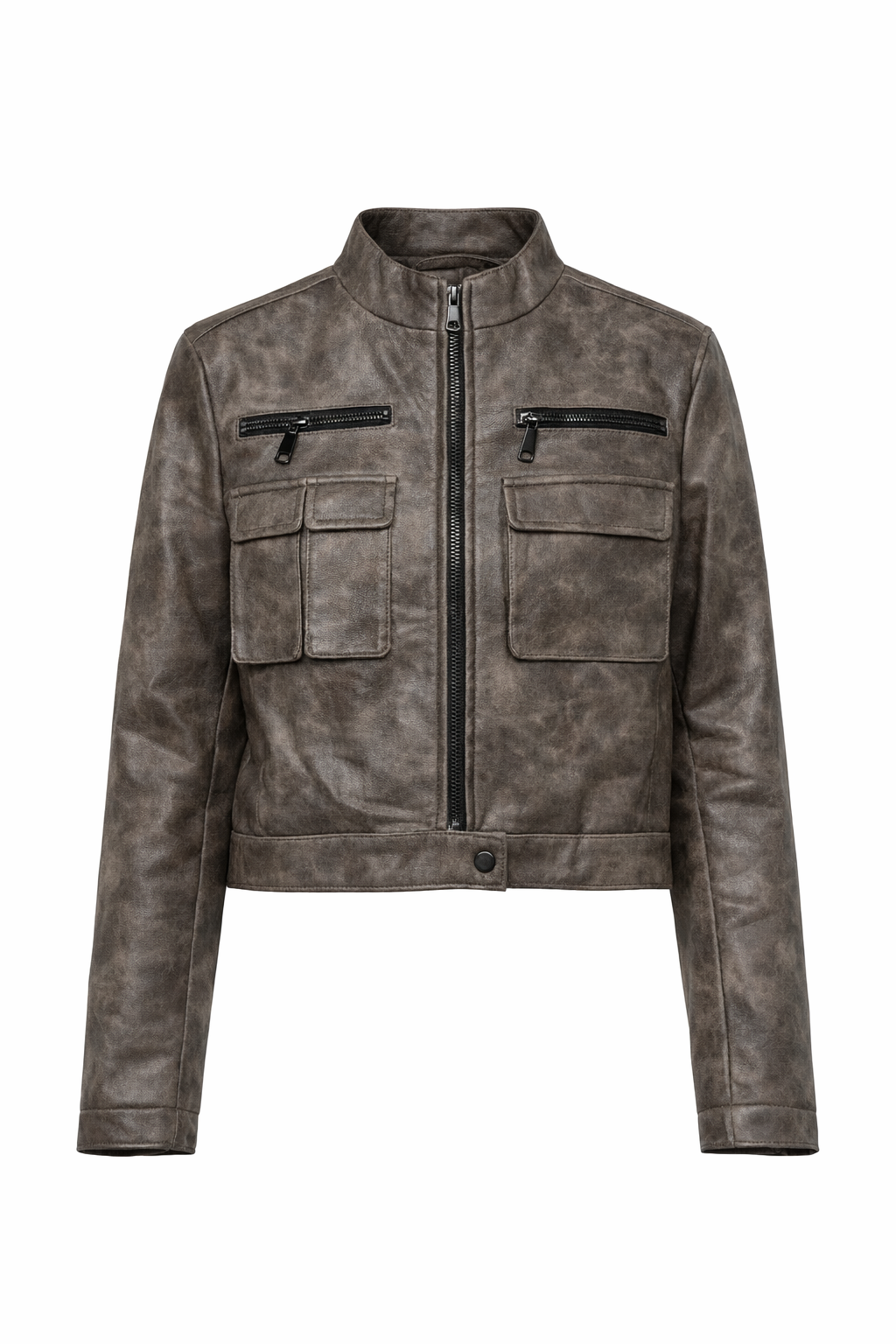 Chaqueta polipiel cintura