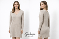 Vestido punto beige