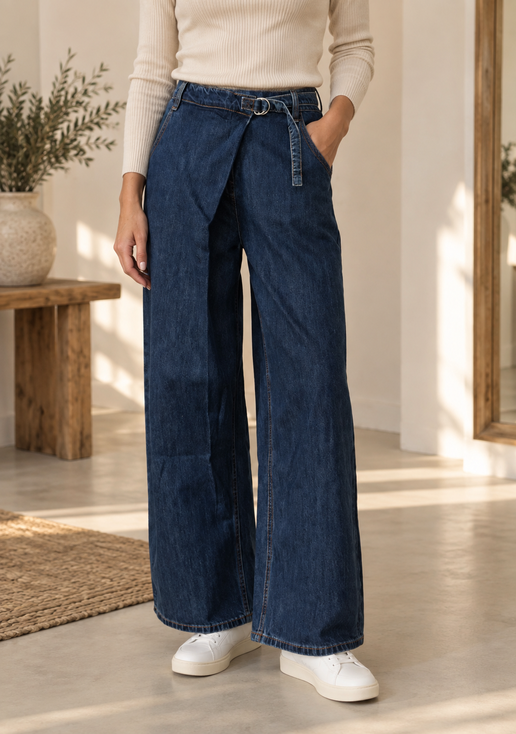 Pantalón vaquero cruzado